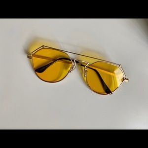 Dollskill Yellow Stephanie Matte Sunglasses